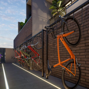 Perspectiva ilustrada do bicicletário