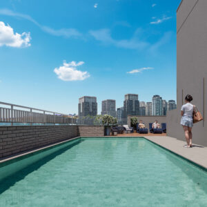 Perspectiva ilustrada da piscina