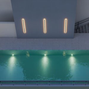 Perspectiva ilustrada da piscina