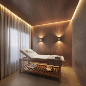 Perspectiva ilustrada do SPA massagem