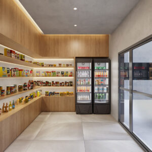Perspectiva ilustrada do mini market