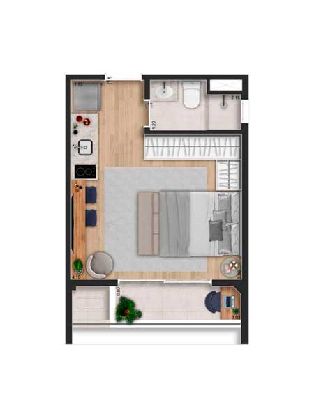 Studio - 26m²