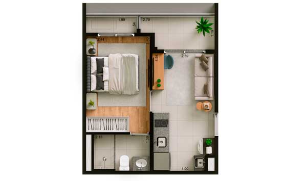 Planta Finais 01 - 31m²