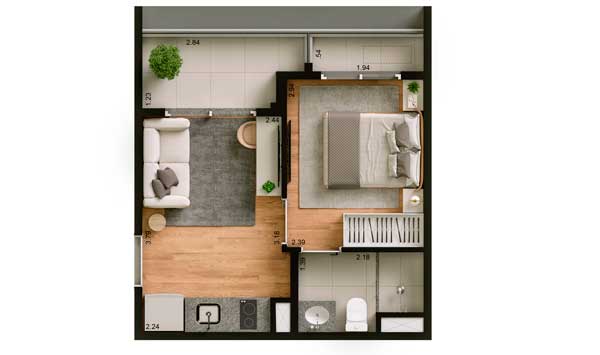 Planta Finais 13 - 27m²
